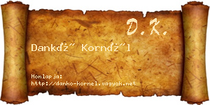 Dankó Kornél névjegykártya